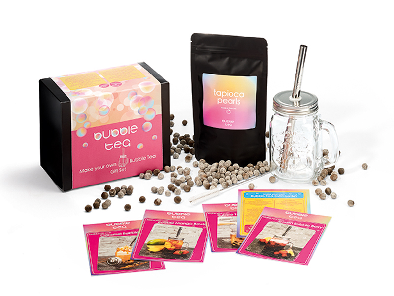 1834 Gift Set Bubble Tea Box with drinking jar with a screw on lid,  straw, / Gift Boxes > Tea