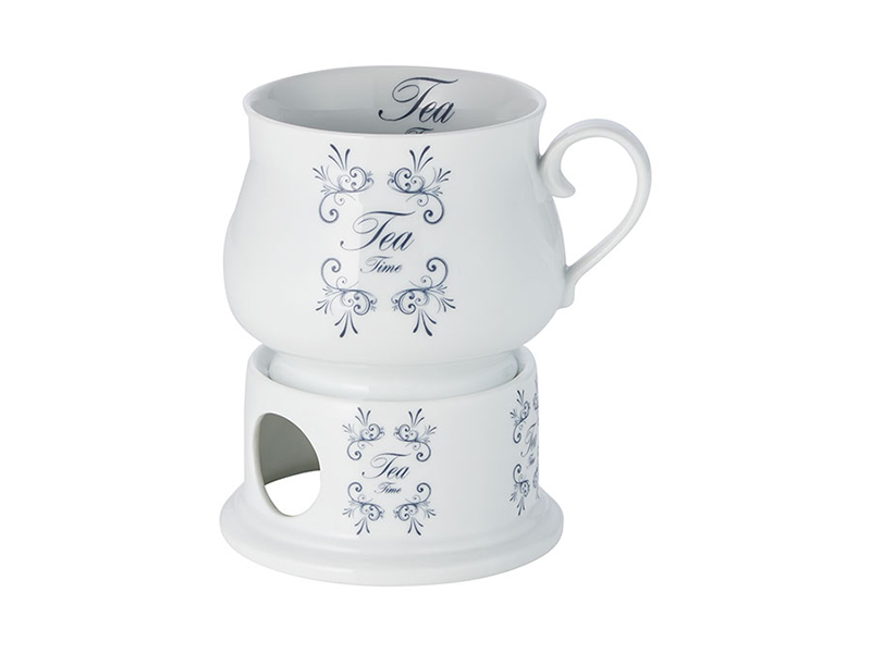 31542 Taza con calentador a vela Tea Time porcelana / Café